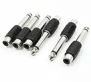 uxcell 6 Pieces 6.35mm 1/4" Mono Audio Male to RCA Female Connector Adapter