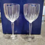 NEW Marquis by Waterford Omega Set Of 2 (Two) Crystal 12 oz Wine Glasses Germany