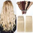 Deluxe AAAA+ Clip In THICK Double Weft 100% Real Human Hair Extensions Full Head