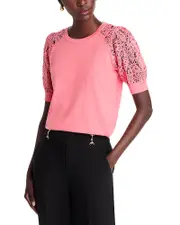 Elie Tahari Felicity Crochet Sleeve Tee