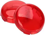 [ZYTC] Smoked Turn Signal Lens Covers Lenses for Harley-Davidson Pack of 2 Red Lens Red