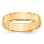 Solid 10K Yellow Gold 5mm Flat with Step Edge Men's/Women's Wedding Band Ring Size 7