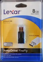 Lexar JumpDrive Firefly Hi-Speed USB Flash Drive 8GB Black NEW SEALED