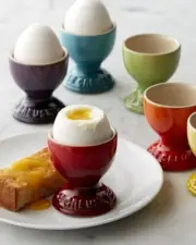 Le Creuset Egg Cups Holders Set Of 5 Stoneware Assorted Colors New