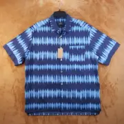A.P.C. Mens Shirt Medium Blue Stripe Button Up Pocket Short Sleeve ROSS $245
