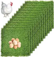 12 Pcs Chicken Nesting Box Pads Artificial Grass Rug Carpet Synthetic Turf Mat N