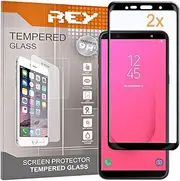 Pack of 2 3D Tempered Glass Screen Protectors for Samsung Galaxy J4 PLUS 2018 - J6 PLUS 2018 - J4 CORE Black Screen Protector 9H+ Hardness Anti-Scratch Oil Bubbles Full Protection 3D 4D 5D