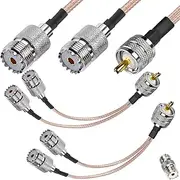 Xiatiaosann UHF Male to Dual Female Splitter Cable UHF Splitter PL-259 to Dual SO239 RG316 Coaxial Cable for HAM CB Radio Antenna Analyzer Dummy Load SWR Meter (15cm)