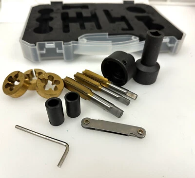 Tap & Die Set 4 Wheel Studs & Nuts Thread Re-Cutting M12 x1.25 M12 x 1.5 M14 Kit