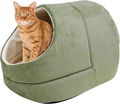 Cat Cave for Cat and Warming Burrow Cat Bed, Pet Hideway Sleeping Cuddle Cave (S