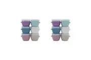 12pc Melii Luxe Snap & Go Pods Snack Food Container w Snap-on Lids 20z 60ml