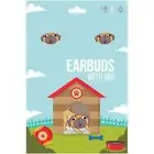 Gabba Goods Pug Dog Earbuds Headphones with Mic, White Cable