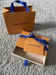 Louis Vuitton Drawer Style Empty Box 3.5”x 5.”x 1.2” W/ Ribbon, Bag, & Gift Tag