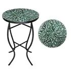Mosaic Outdoor Side Table - Small Patio Table Coffee Table Outside Accent
