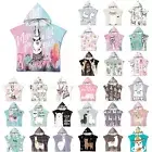 Kids Alpaca Hooded Poncho Towel For Bath Beach Swim Pool Robe Towel Bathrobe