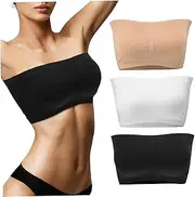 [ARTSEWPLY] Removable Strapless Wrap Bras Bandeau Tops Padded Tube Bandeau Bras Seamless Strapless Bras Strapless Bras Non Wired Tube Removable Pads Tube Tops for Women% Cotton