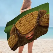 Animal Art Portrait Armadillo Microfiber Beach Towel