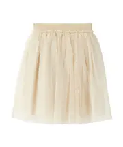 Il Gufo Elasticated Waistband Tulle Skirt 6 sand beige