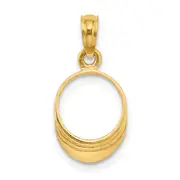 14K Yellow Gold 3-D Polished Beach Bum Sun Visor Charm