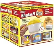ALLIN Microwave Scrambled Egg & Omelette Cooker, Fast, Delicious, Non-Stick, Black Plastic, Round, 4 Eggs, Dishwasher Safe, BPA Free