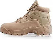 [RICHOLV] Men Boots Desert Combat Military Ankle Boots Travel Breathable Wearable Lace Up Work Shoes Men's Boots
