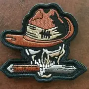AUSTRALIAN DIGGER SLOUCH HAT SKULL High Quality Embroidered Military Army Patch