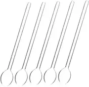 FIXOSHEE 5Pcs Long Handle Spoons Transparent Stirring Spoons for Coffee Milk Desserts Ergonomic Design for Home Cafe and Restaurant Use