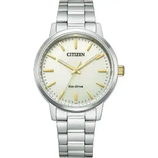 【CITIZEN 星辰】PAIR 對錶強化玻璃鏡面情人鋼帶錶38mm(BJ6541-58P)