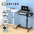 Artiss Laptop Table Desks Portable Mobile Computer Stand Adjustable Cooling Fan