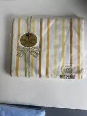 Vintage NIP DAN RIVER Yellow & Gold Fine Muslin MCM Double Fitted Sheet