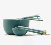 NEW Food52 Measuring Cups & Spoons Set Blue Green and Gray BPA Free