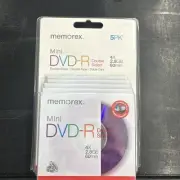 Memorex Mini DVD-R Double Sided-5 Pack-Factory Sealed