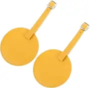[WRITWAA] 2sets Travel Tote Bag Air Tag Case Pu Leather Luggage Tag Round Id for Suitcases Carry Bag Name Card Holder 2pcs*2