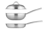 EDELKOCHEN 3-layered Easy Prism Frying Pan 2 Set 24Pan + 24Whack + 24lid /4color