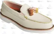 Sperry Gold Cup Captains Tassel Loafer Ivory White Orange Brown STS25238 Sneaker