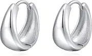 [SLUYNZ] 925 Sterling Silver Chunky Hoop Earrings for Women Teen Girls Teardrop Thick Hoop Earrings 1.5CM Hoop Earrings