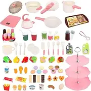 Play Kitchen Accessories,Preschool Learning Activities Game - Educational Kids Play Kitchen Set with Pots and Pans for Classroom Daycare Preschool Home Playroom Backyard