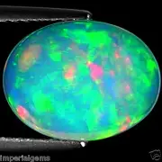 2.40 Ct Natural Ethiopian Cabochon Opal Gemstone Multi Color Oval Cut