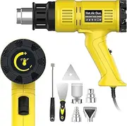 STEUGO Heat Gun 2000W 142℉~1112℉（60℃- 600℃）Fast Heating Heavy Duty Hot Air Gun Kit Variable Temperature Control Overload Protection with 4 Nozzles for Crafts, Shrinking PVC, Stripping Paint(220V)