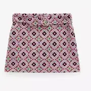 Zara womens Mini Skirt Medium US 6 8 Pink Floral Belted Side Zip Lined Knit