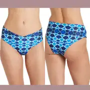 NWT $69 Maaji [ Large ] Technicolor Veronica High Cut Bikini Bottoms Blue #U435