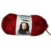 Simply Soft Party Yarn Rich Red Sparkle 0015 3 Oz 164 Yards