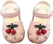OFFSCH Cherry Pattern Girls' Boys and Girls Summer Sandals Baby Shoes Toddler Footwear Breathable No Deformation Comfortable Size 19 (14cm 8us 6.5uk 24eu 3.3405inch)