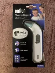 BRAUN THERMOSCAN 3 HIGH SPEED COMPACT EAR THERMOMETER IRT3030