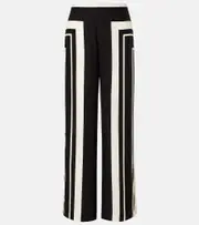 [SIR] SIR Pietra printed silk crêpe wide-leg pants 3 black