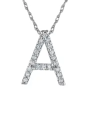Suzy Levian 14K Diamond Initial Necklace