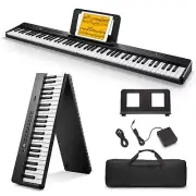 Donner DP-10 Portable Piano Keyboard 88 Keys for Beginner, Bluetooth Foldable Pi