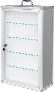 Aluminum Alloy Lockable Phone Secure Box, Easy-to-Carry Mobile Phone Storage Cabinet,Wall-Mounted Cell Phone Organizer,Secure Phone Cabinet (Color : Silver, Size : 60)