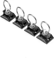 Motorbike Dirt Bike Truck ATV Snowmobile Rings Anchor Point Tie Down Kit Compatible With AIrline Rail Motorcycle Accessories Ring(4 pcs Black)