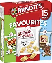 Arnott's Favourites BBQ Shapes Scotch Finger and Tiny Teddy Chocolate Multipack 15 Pack 375g